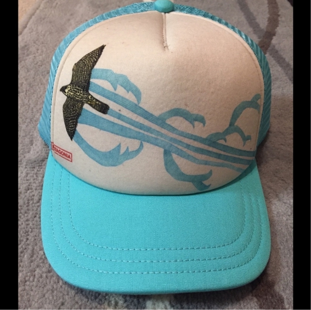 Patagonia Trucker Hat Soaring Peregrine Interstate Light Blue●